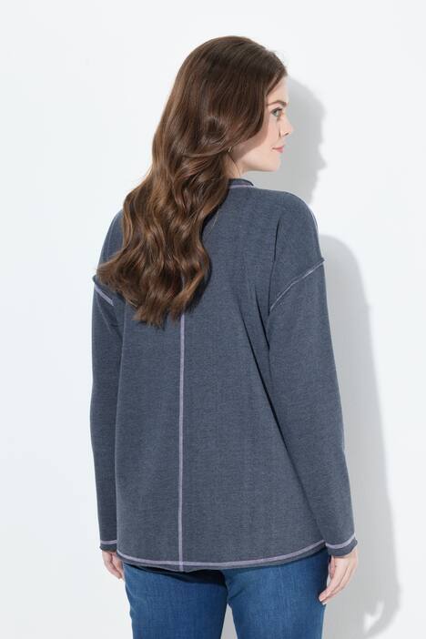 Sweat-shirt imprimé Houston, col en V et manches longues, bords roulottés