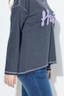 Sweat-shirt imprimé Houston, col en V et manches longues, bords roulottés