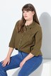 Hemdbluse, Blüten, Hemdkragen, 3/4-Arm, Biobaumwolle