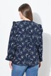 Chemisier en coton bio avec ruchés, décolleté rond et manches longues, coupe évasée