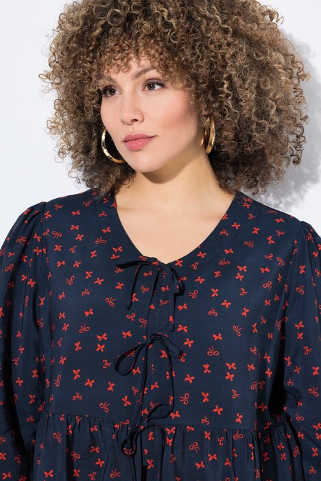 Blouse, strik, A-lijn, V-hals, lange mouwen