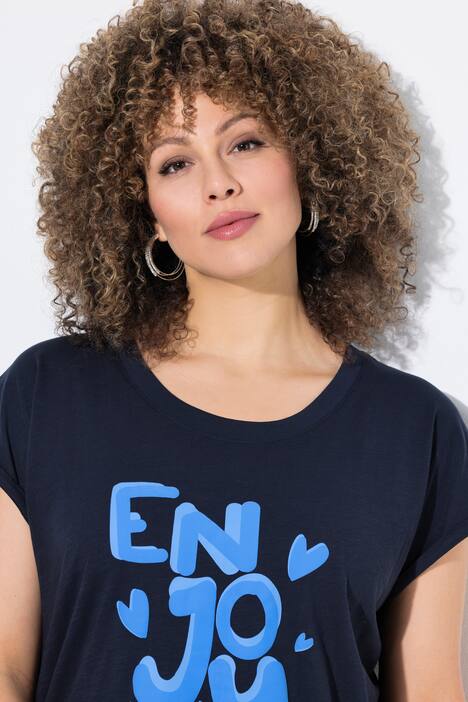 T-shirt oversize, imprimé Enjoy, décolleté rond et manches courtes