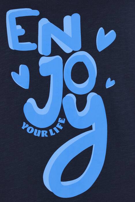 T-shirt oversize, imprimé Enjoy, décolleté rond et manches courtes