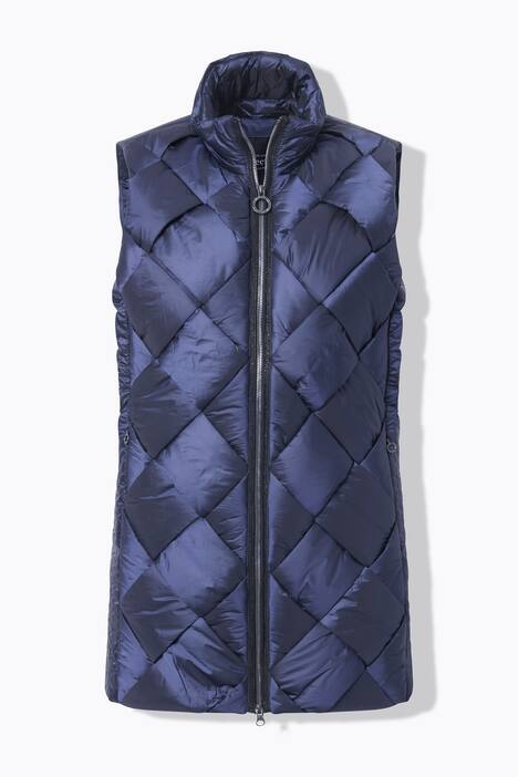 Lange doorgestikte bodywarmer, Two-Tone-stiksel, mouwloos
