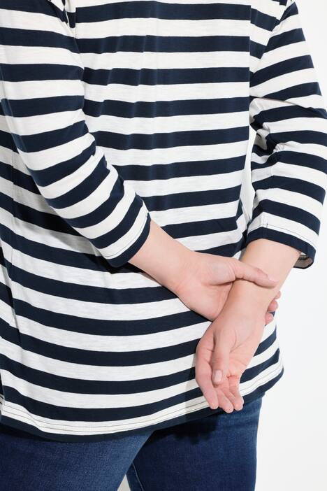 T-shirt, strepen, oversized, ronde hals, lange mouwen