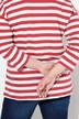 Camiseta, rayas horizontales, cuello redondo, manga larga