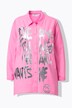 Bluse, A-linje, metallbokstaver, spiss nederkant