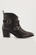 Bottines en cuir avec double boucle, semelle de propreté amovible - largeur H