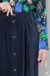 Maxirok van corduroy, A-lijn, knoopsluiting, elastische tailleband
