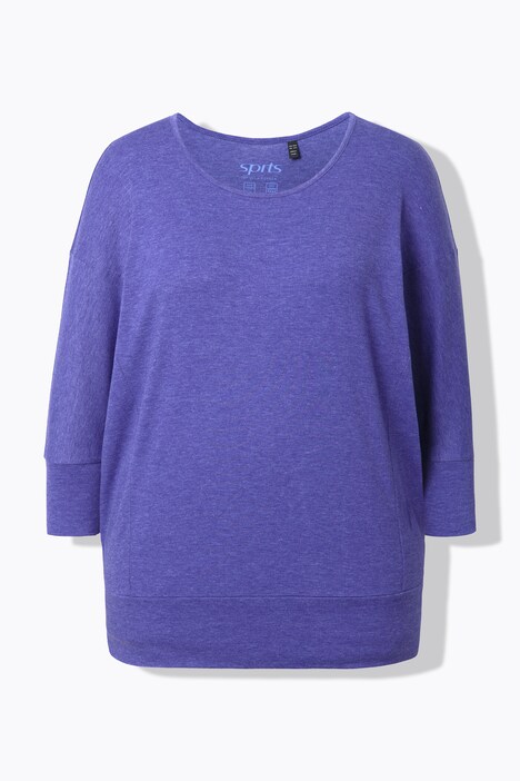 T-shirt de sport oversize, encolure bateau, manches 3/4