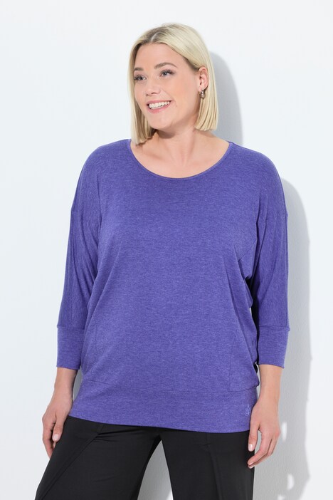 T-shirt de sport oversize, encolure bateau, manches 3/4