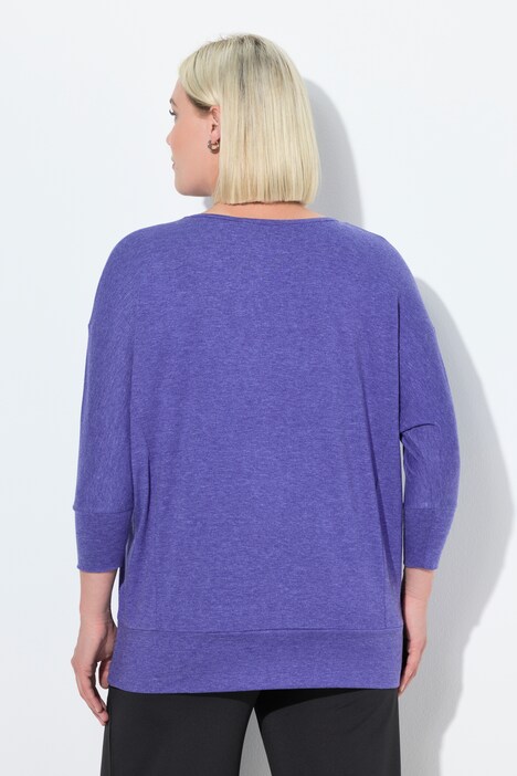 T-shirt de sport oversize, encolure bateau, manches 3/4