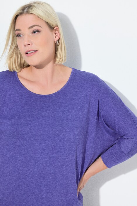T-shirt de sport oversize, encolure bateau, manches 3/4
