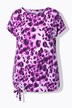T-shirt, comfort fit, leo pattern, hem knot