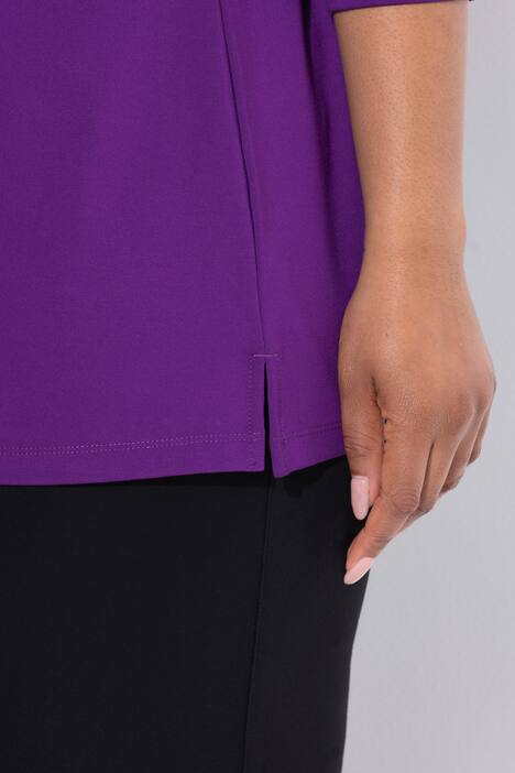 Rhinestone Zipper 3/4 Sleeve Tee