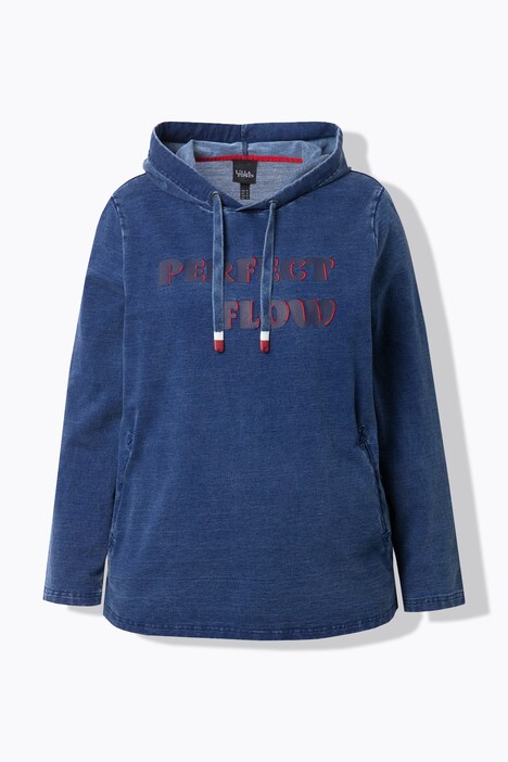 Sudadera con capucha, bordado, capucha, bolsillos, manga larga