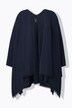 Strikket poncho, oversized, dekorative steiner, åpen form