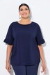 Maglia dal taglio oversize con mix di materiali, scollo a girocollo e mezze maniche