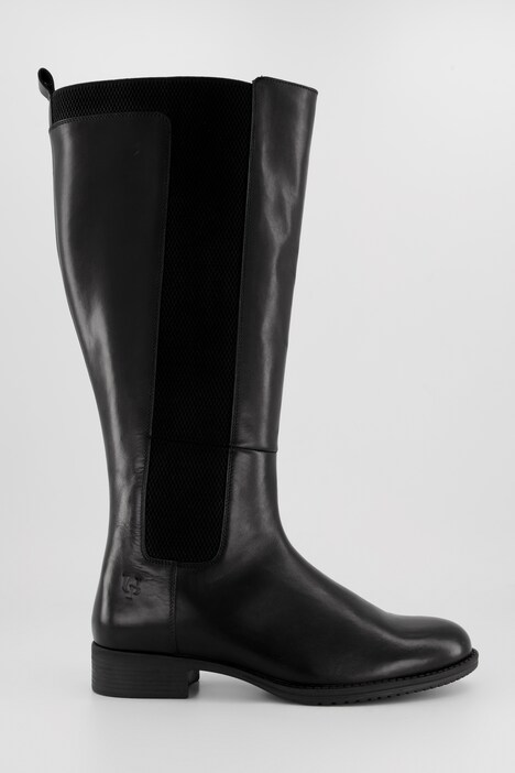 Lederstiefel, XL-Schaft, Stretcheinsatz, Weite H