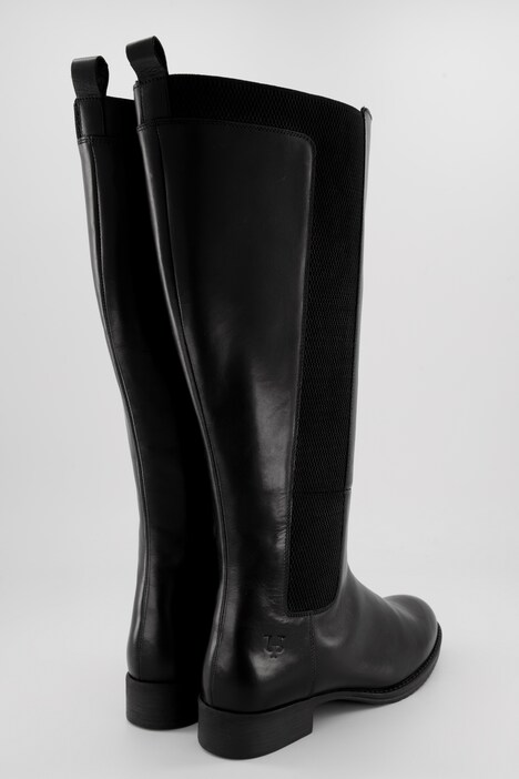 Lederstiefel, XL-Schaft, Stretcheinsatz, Weite H