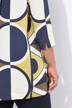 Tunique en satin, imprimé graphique, manches 3/4 et col chemise