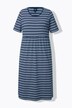 Robe midi à rayures, décolleté en V et manches courtes, coupe évasée