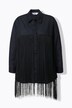 Blouse, straight fit, long fringes
