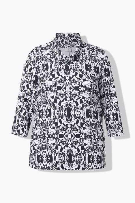 T-shirt motif chats, coupe Classic Fit, col bénitier et manches 3/4