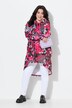 Lang hoodie, A-form, sweater, patch-print, hætte