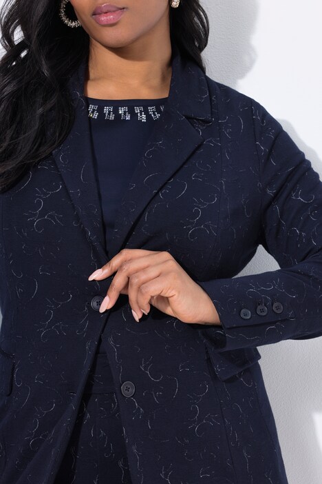 Jersey blazer, jacquard, reverskraag, lange mouw