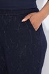 Pantalon en jersey motif jacquard, jambe droite et large, taille élastique