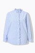 Skjortebluse med tern, flæser, ståkrave, lange ærmer