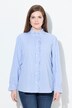 Skjortebluse med tern, flæser, ståkrave, lange ærmer