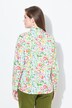 Blouse, bloemen, gobletkraag, V-hals, lange mouw