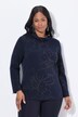 Sweat-shirt motif à fleurs, col montant et manches longues, modal mélangé