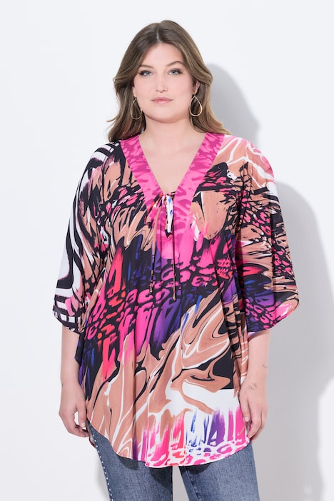 Blouse esprit caftan, coupe Loose Fit et imprimé all-over