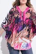 Caftán tipo blusa, Loose Fit, estampado por toda la prenda