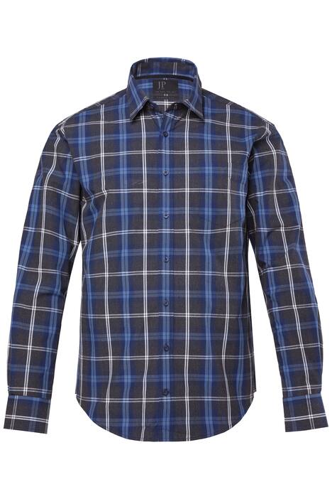 Kostkovaná košile JP1880, dlouhé rukávy, Kent límeček, Modern střih, do 8XL