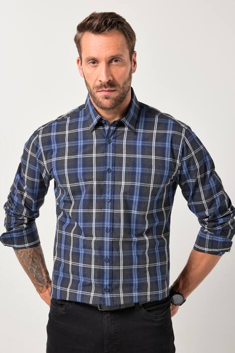 JP 1880 Karohemd, Langarm, Kentkragen, Modern Fit, bis 8 XL
