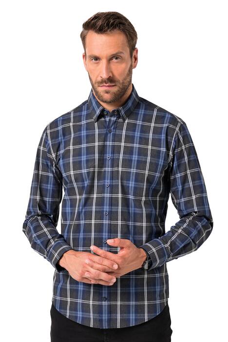 Kostkovaná košile JP1880, dlouhé rukávy, Kent límeček, Modern střih, do 8XL