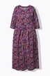 Robe maxi en jersey avec poches, décolleté rond et manches 3/4, coupe évasée