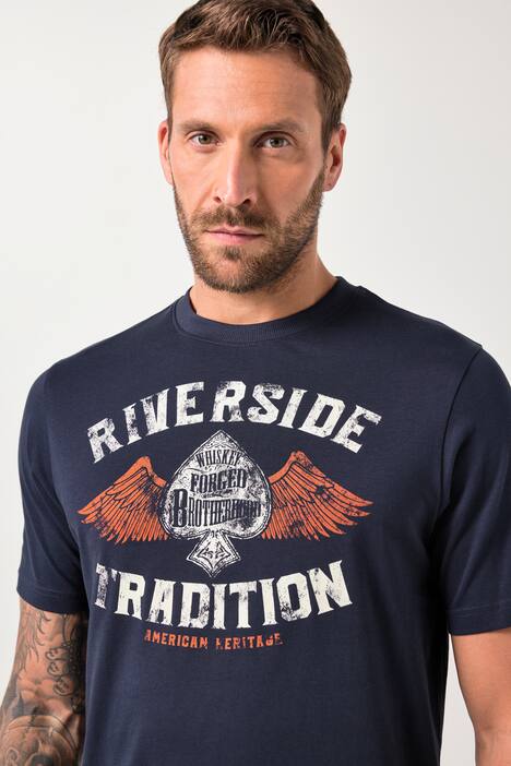 JP1880 T-Shirt, Halbarm, Brustprint, bis 8 XL