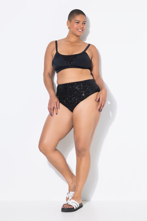 Sequined High Waisted Bikini Bottoms