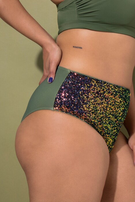 Bikinislip, hoge taille, pailletten
