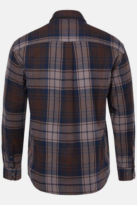 JP1880 geruit flanellen overhemd, lange mouwen, verborgen buttondown-kraag, Modern-Fit, tot 8XL