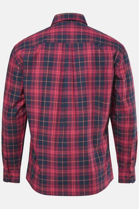 JP1880 geruit overhemd, lange mouwen, buttondown-kraag, Modern-Fit, tot 8XL