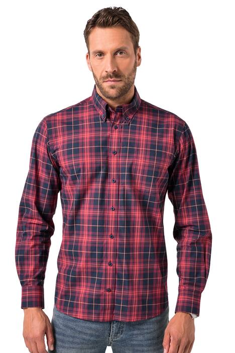 Kostkovaná košile, dlouhé rukávy, límeček s knoflíky, Modern střih, do 8XL