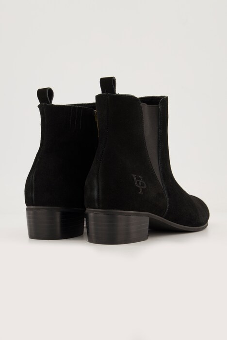 Leder-Stiefeletten, Veloursleder, Elastikeinsatz, Weite H