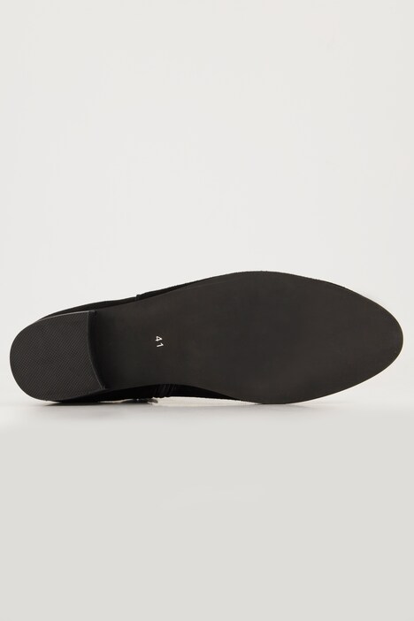 Leder-Stiefeletten, Veloursleder, Elastikeinsatz, Weite H