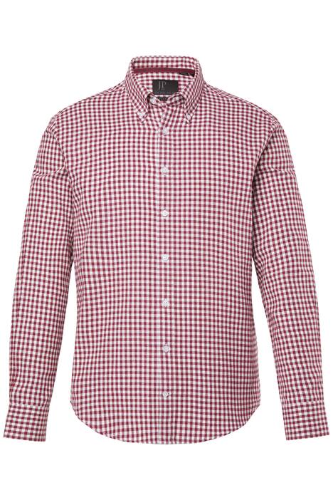 Kostkovaná flanelová košile JP1880, dlouhé rukávy, límeček s knoflíky, Modern střih, do 8XL